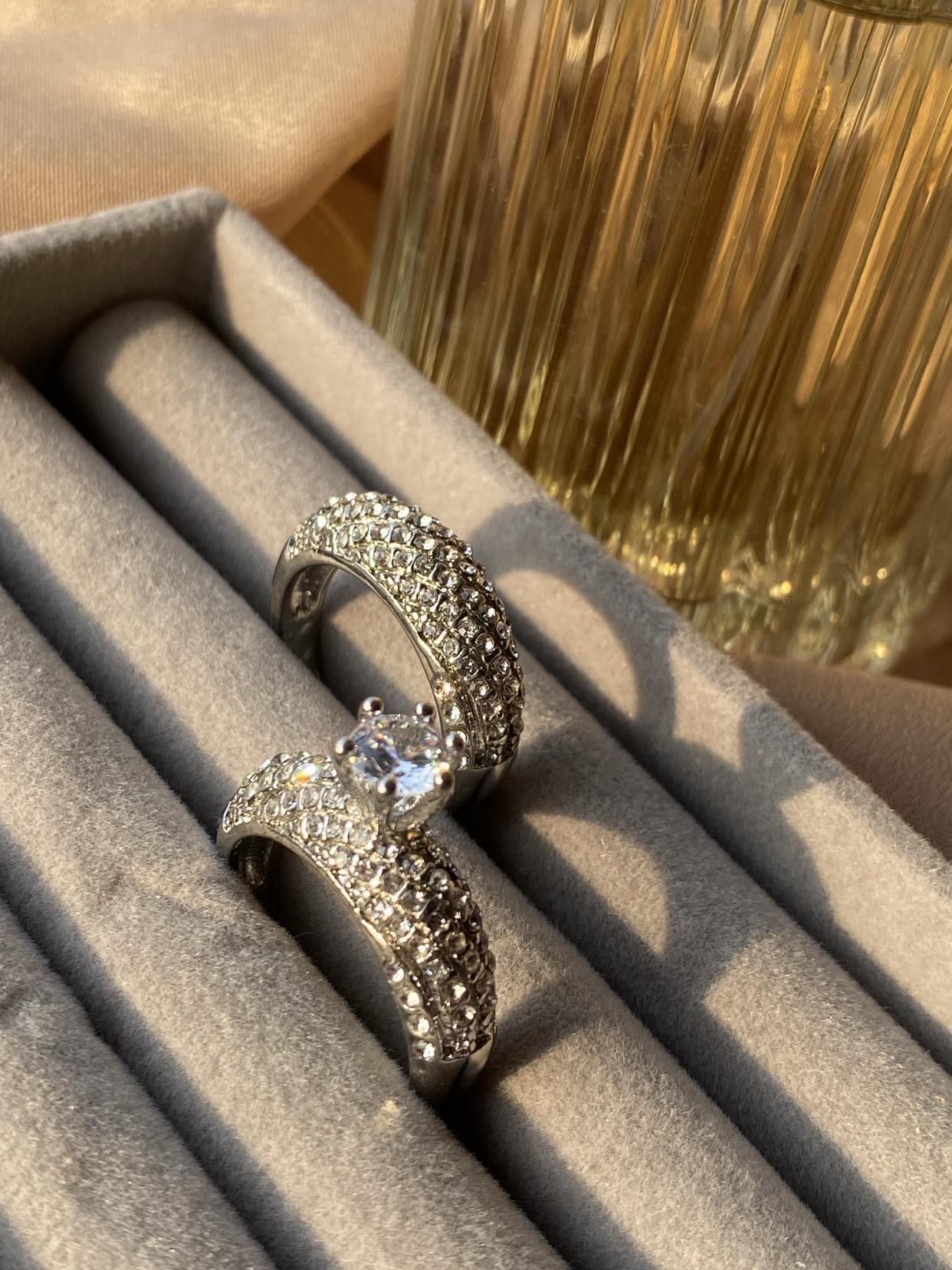 Cubic zirconia band ring