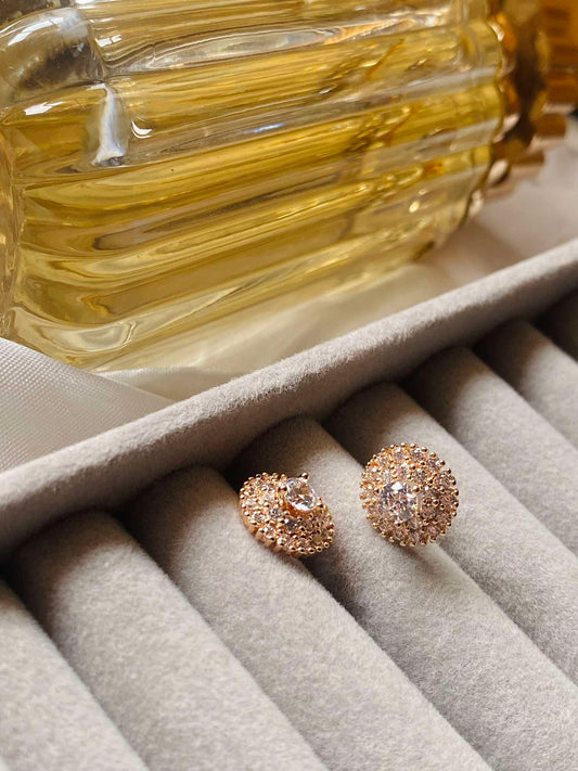 CZ studs in gold