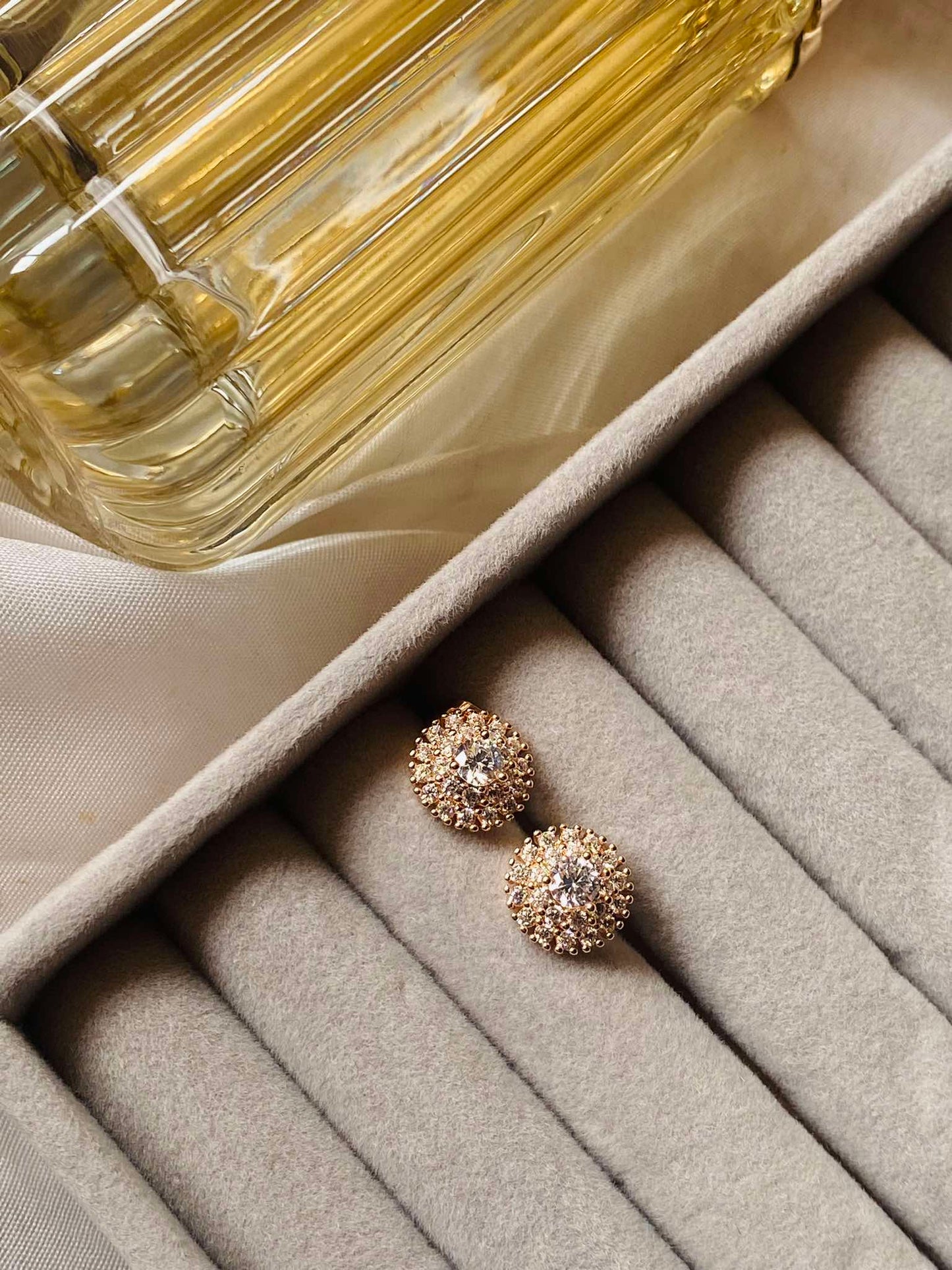 CZ studs in gold